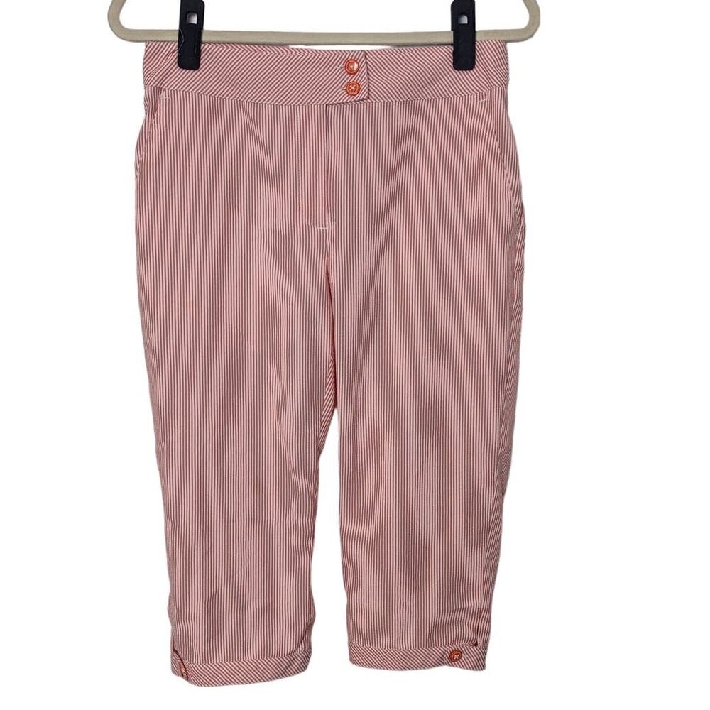 EP Pro Womens Orange & White Stripe Golf Cropped Pants Size 4